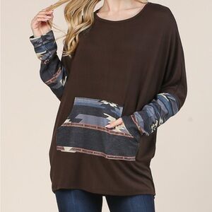 Aztec Hacci Top- Brown